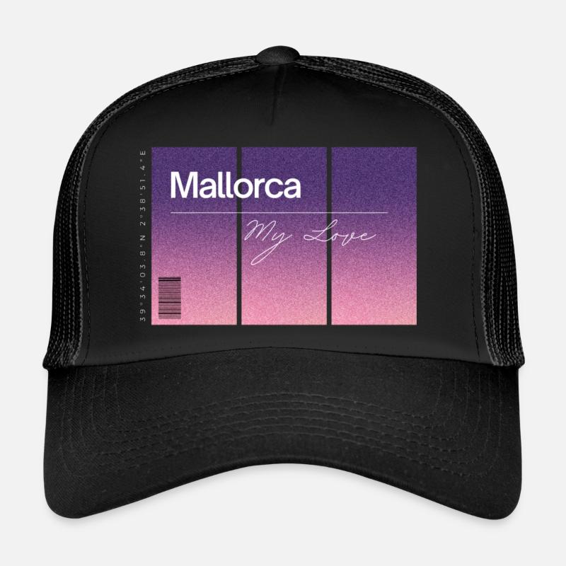 Mallorca, my love. Souvenir WITH GPS data Trucker Cap