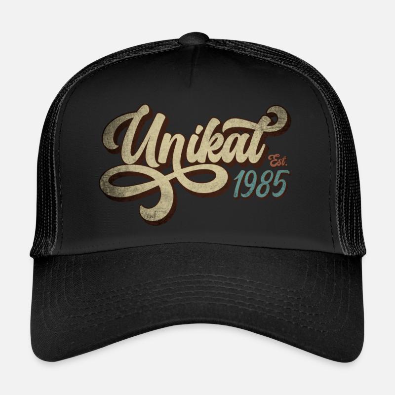 Unikat Est. 1985 - Trucker Cap - Schwarz/Schwarz