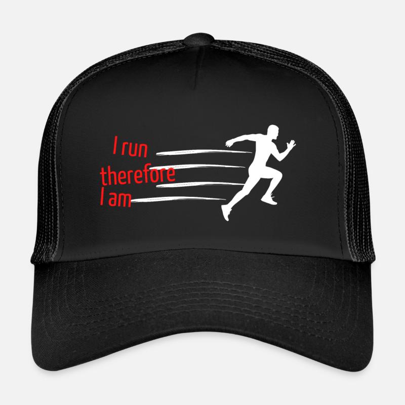 I run therefore I am - Trucker Cap - black/black