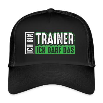 Trainer | Ich bin Trainer ich darf das - Trucker Cap - Schwarz/Schwarz - Vorne