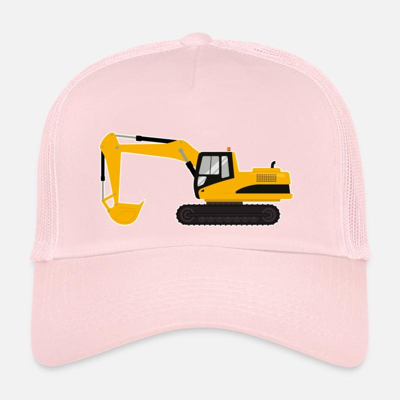 Excavator Construction Machinery Construction Site Construction Worker Trucker Cap