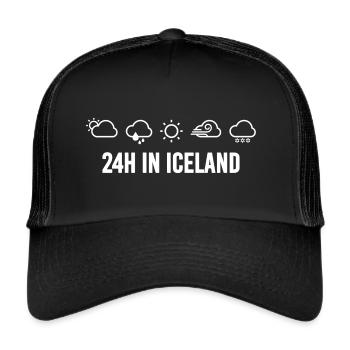 Iceland 24 hours weather Iceland - Trucker Cap - black/black - Front