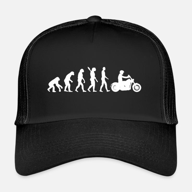 Evolution Motorrad Grafik - Trucker Cap - Schwarz/Schwarz