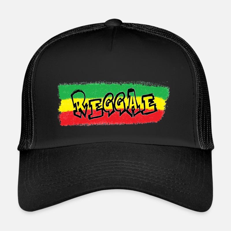 Reggae Banner Sprayed - Trucker Cap - black/black