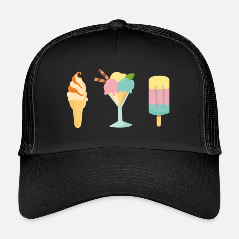 Eis Sommer Design - Trucker Cap - Schwarz/Schwarz