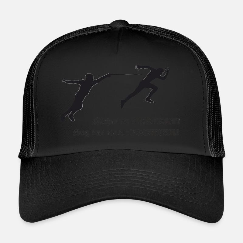 Fechten ist Perfekt - Trucker Cap - Schwarz/Schwarz