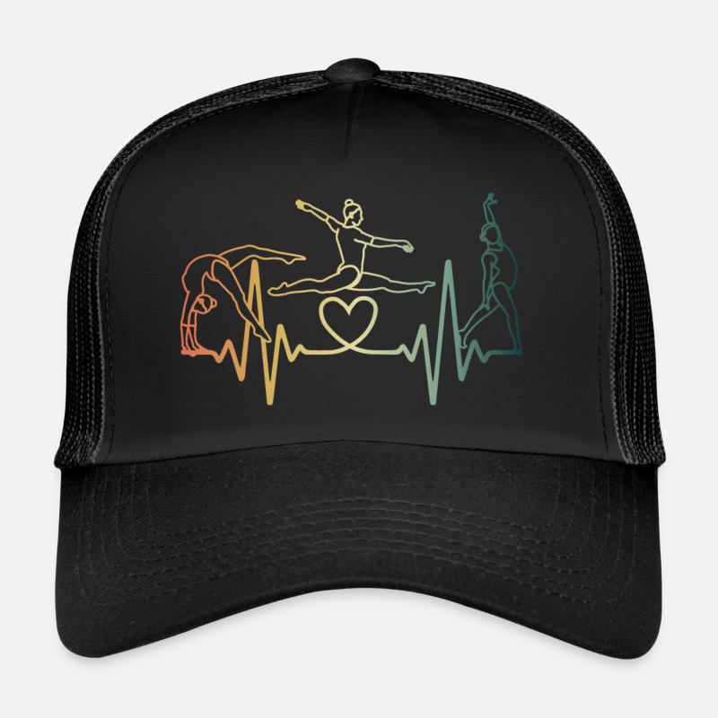 Heartbeat gymnastics gymnastics ECG pulse Trucker Cap