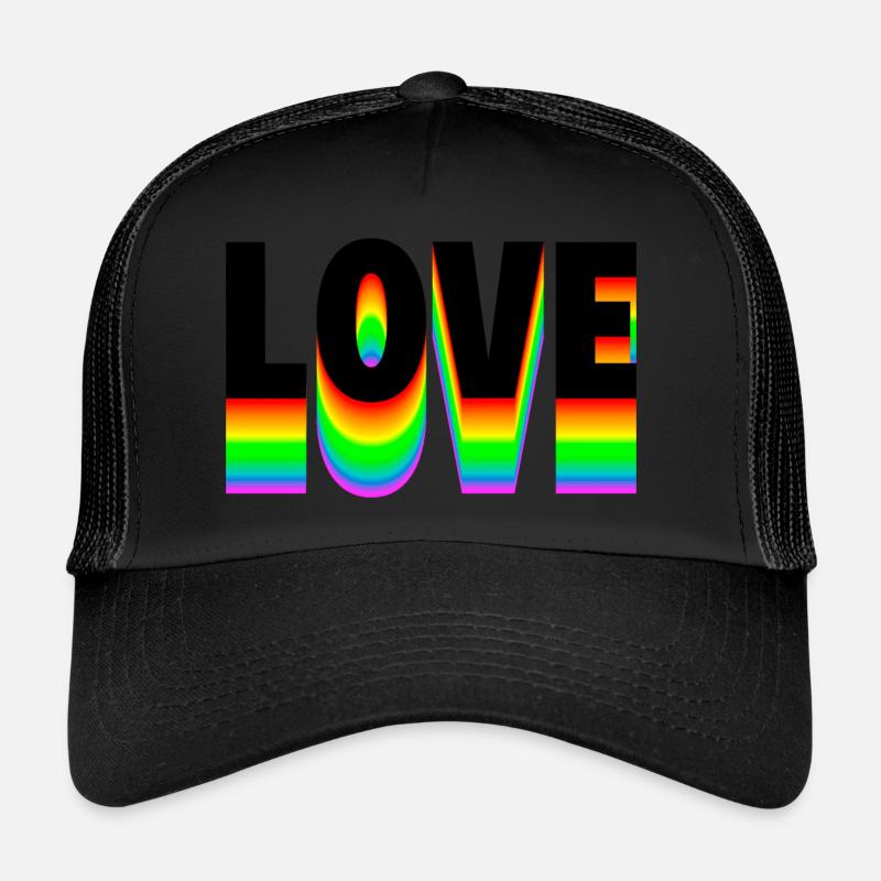 Love Text Regenbogen Trucker Cap