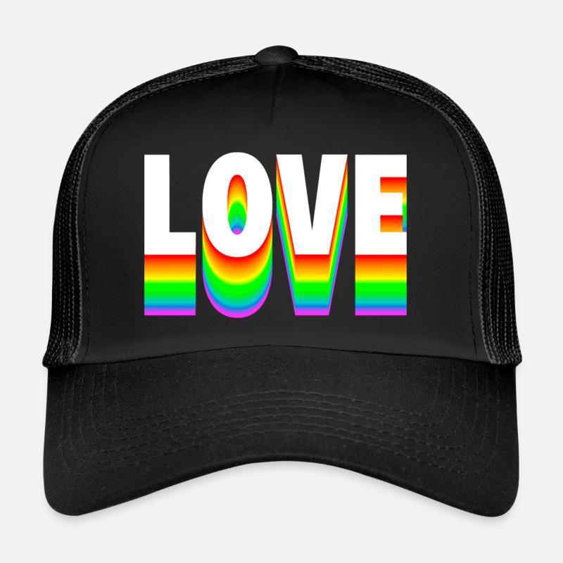 Love Text Regenbogen Trucker Cap