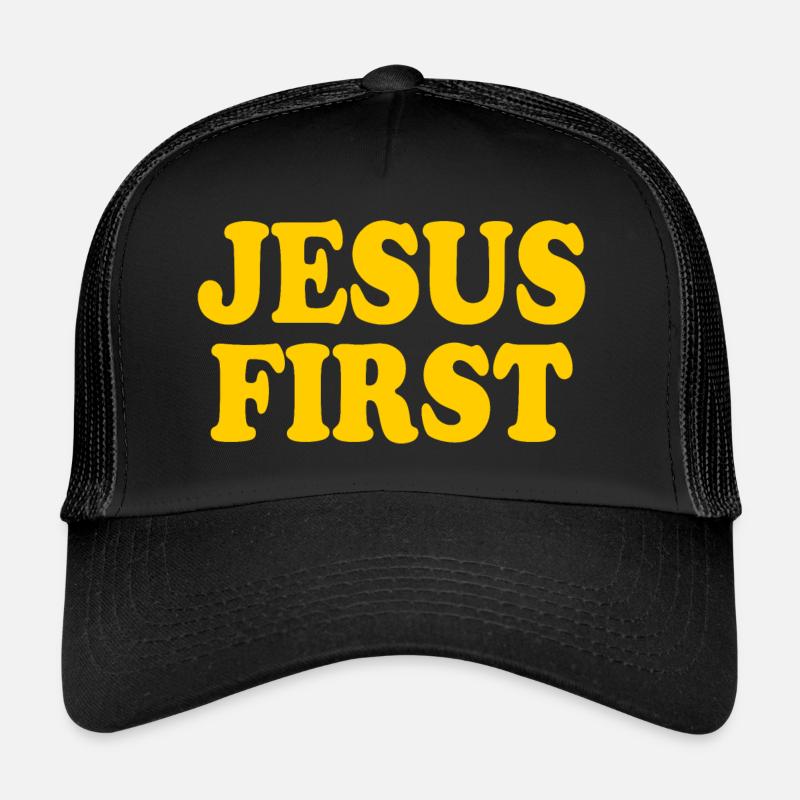 Jesus first - Trucker Cap - Schwarz/Schwarz