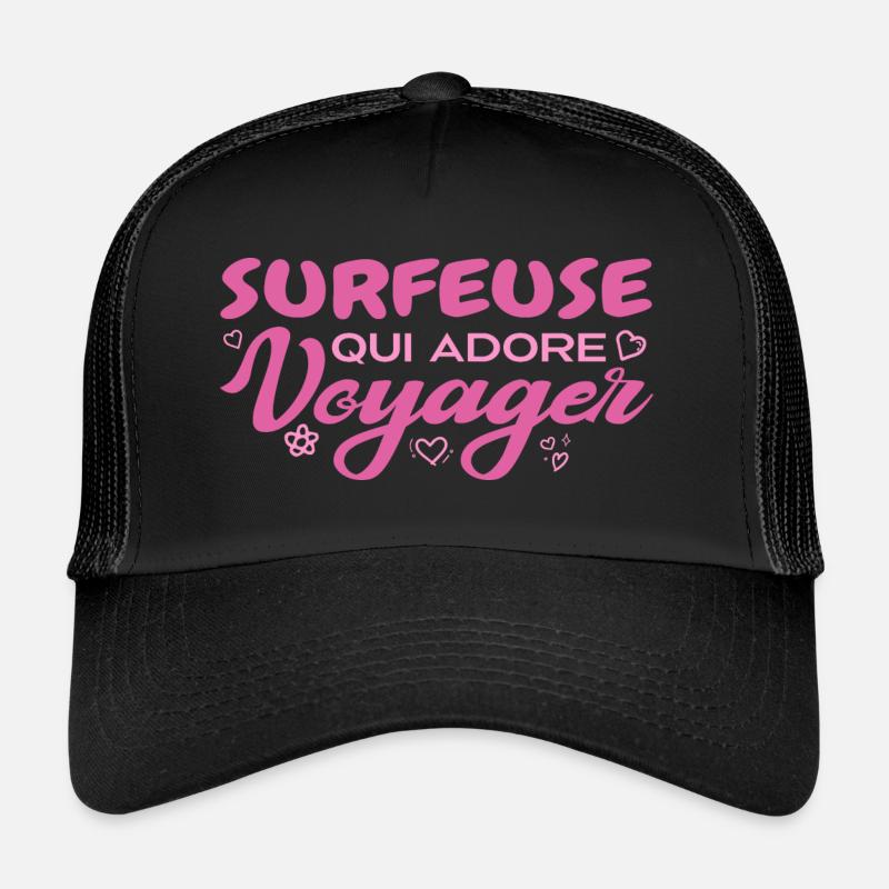 Surfeuse globe-trotteuse passionnée de voyages Casquette trucker 