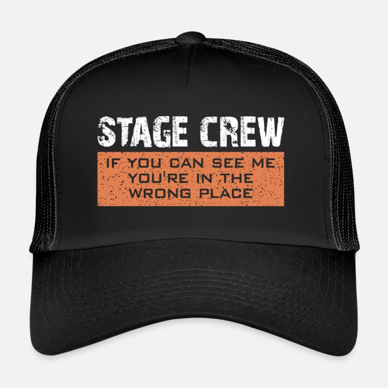 Stage Crew | Bühnenarbeiter | Roadie - Trucker Cap - Schwarz/Schwarz