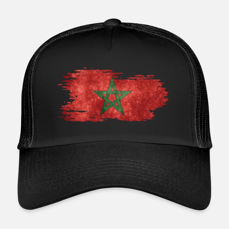 Maroc - Drapeau national, effet brosse Casquette trucker 
