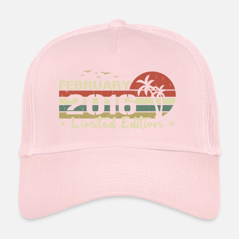 February Vintage 8th Anniversary Born 2016 Vibe Trucker Cap