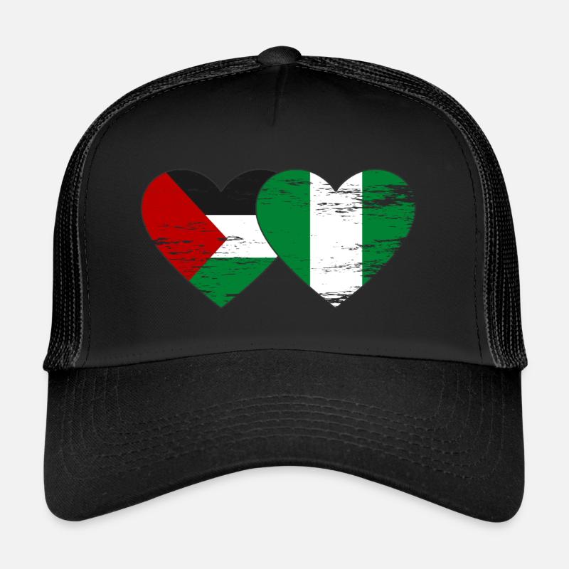 Drapeau de la Palestine et du Nigeria utilisé Casquette trucker 