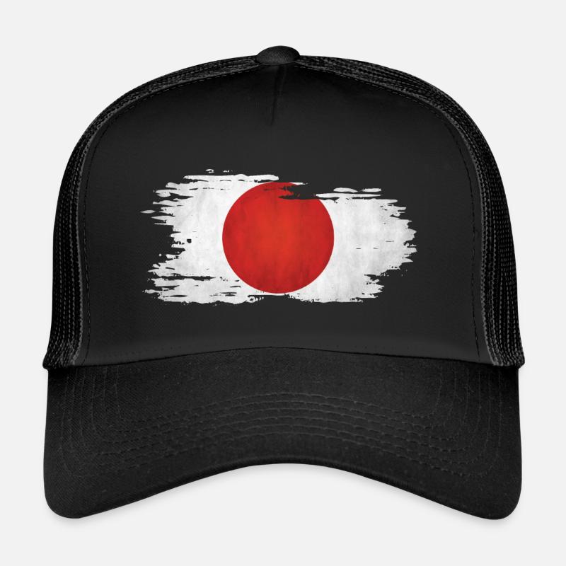 Japan - National Flag, Brush Effect Trucker Cap