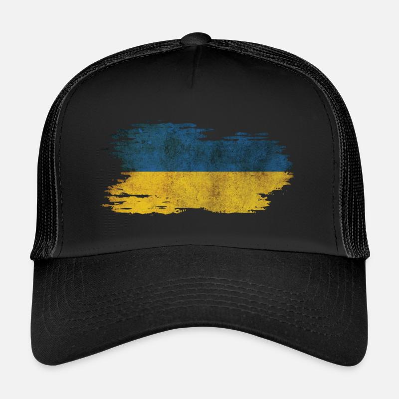 Ukraine - National flag, brush effect Trucker Cap