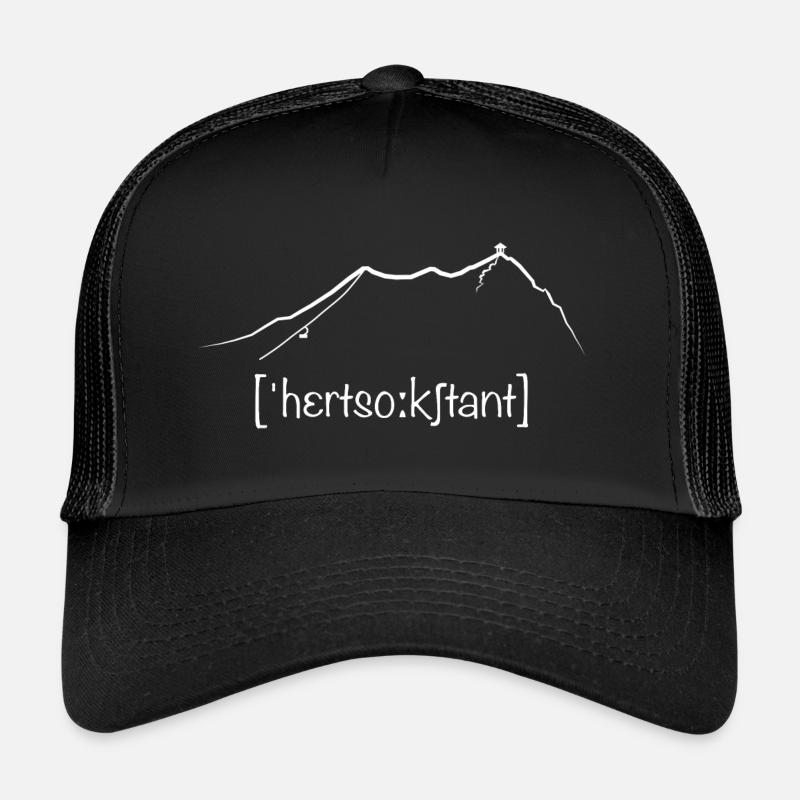 Herzogstand Kontur Berg Walchensee Lautschrift - Trucker Cap - Schwarz/Schwarz