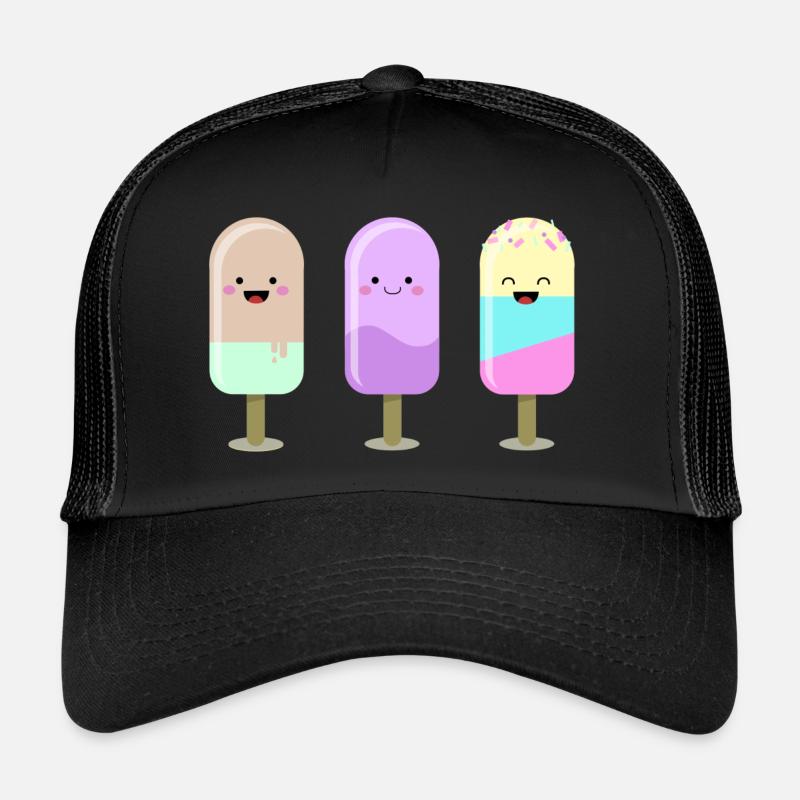 Kawaii Ice Cream - Trucker Cap - Schwarz/Schwarz