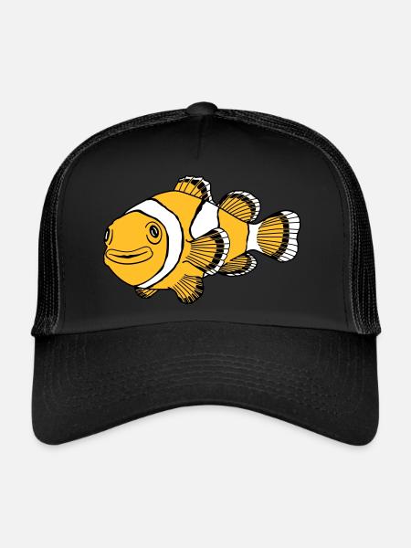 Poisson clown - Casquette trucker  - noir/noir - Devant