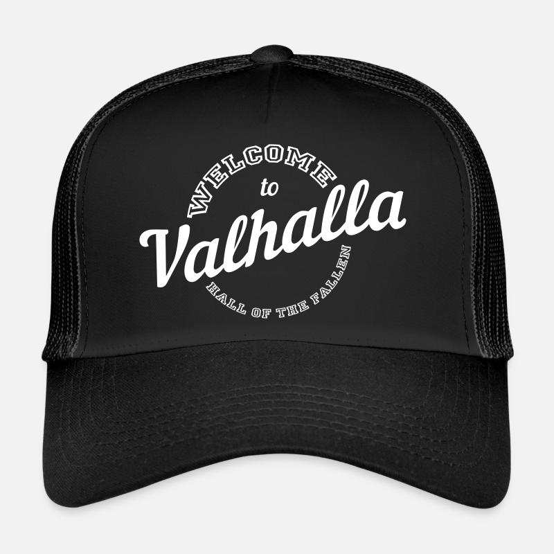 Welcome to Valhalla - Trucker Cap - Schwarz/Schwarz