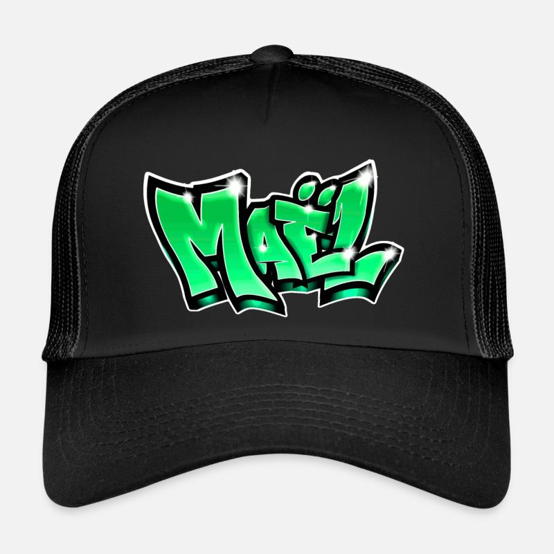 Graffiti Name Mael - Trucker Cap - black/black