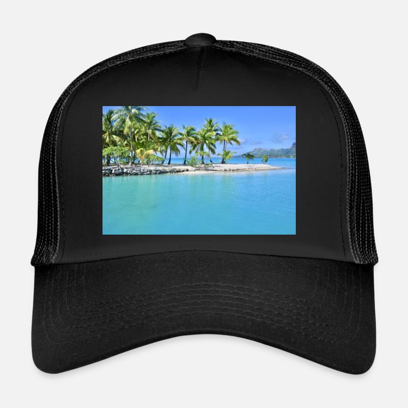 Bora Bora Lagune - Trucker Cap - Schwarz/Schwarz