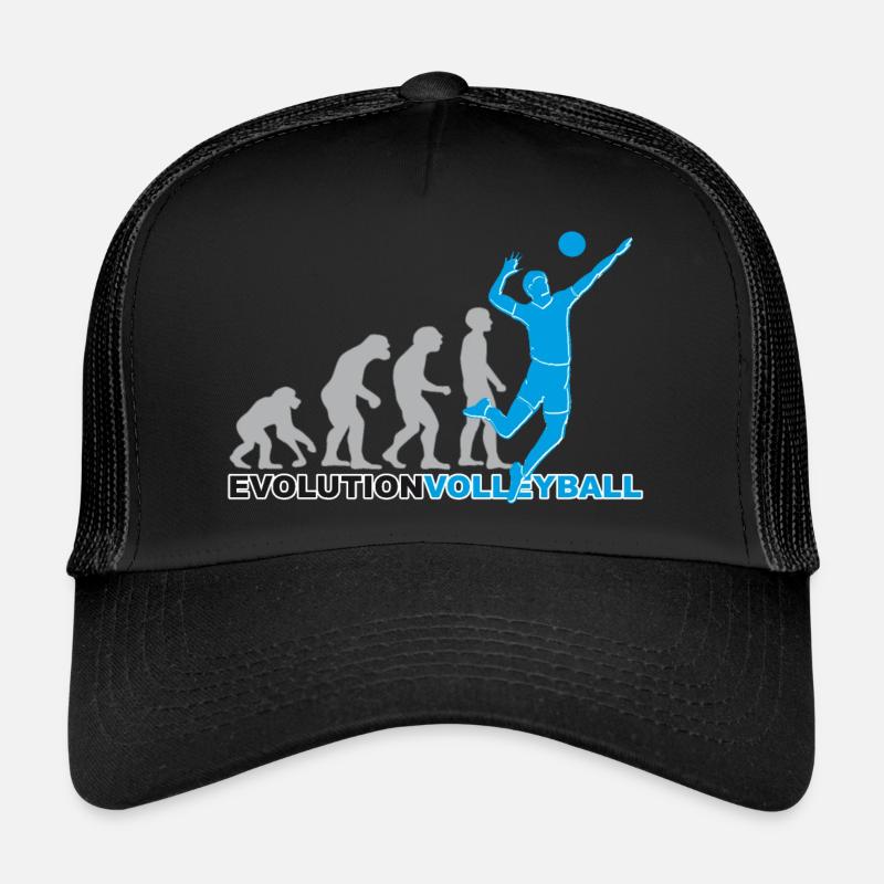 Évolution des joueurs de volley-, de volley-, de volley- - Casquette trucker  - noir/noir