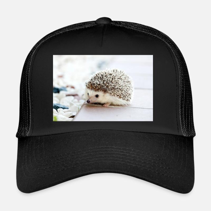 hedgehog igel baby - Trucker Cap - Schwarz/Schwarz