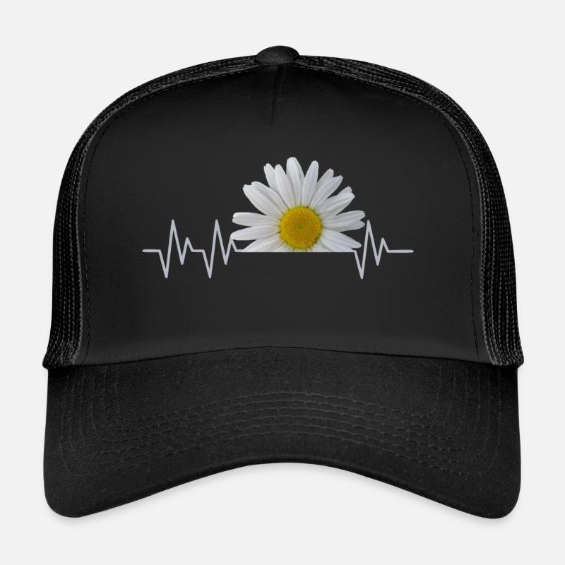Margerite, Herzschlag, Gänseblümchen, Pulsschlag Trucker Cap