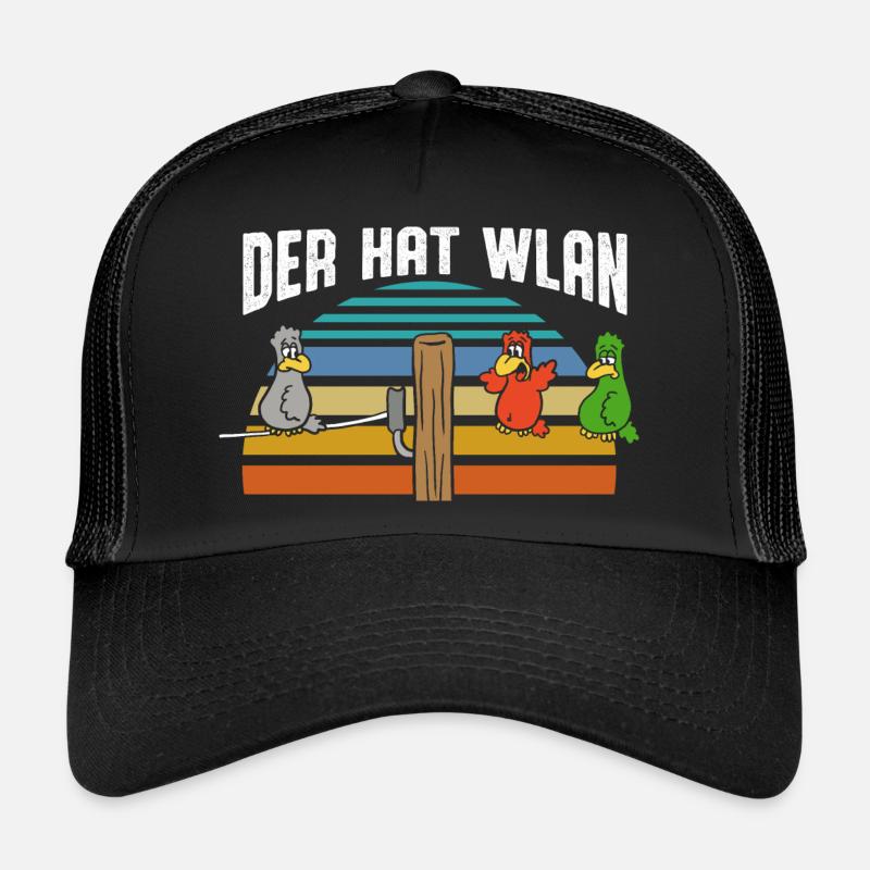 Der hat W Lan - Trucker Cap - Schwarz/Schwarz