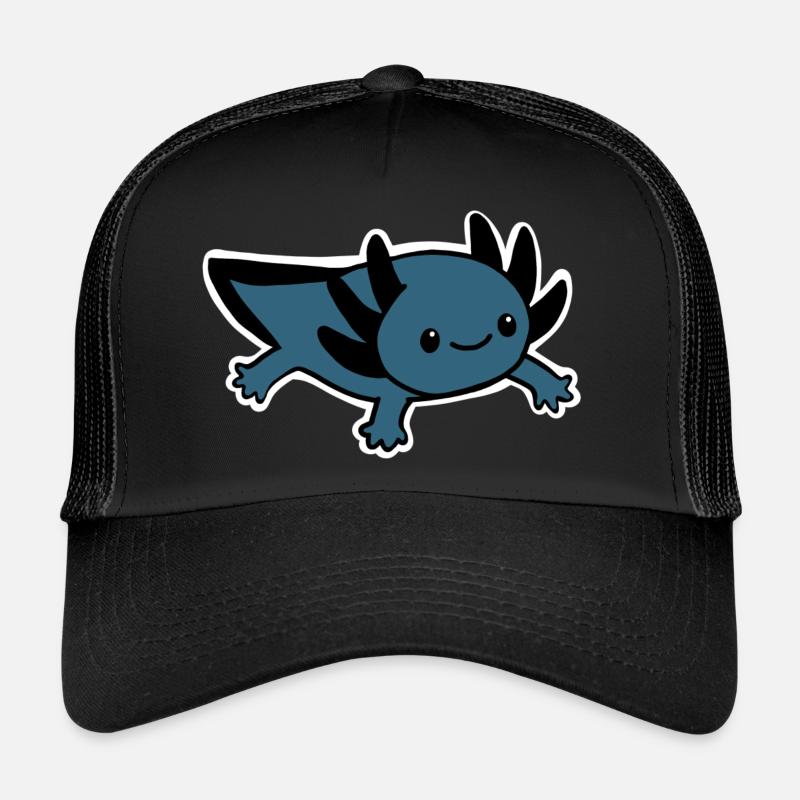 Axolotl dark blue - Trucker Cap - black/black