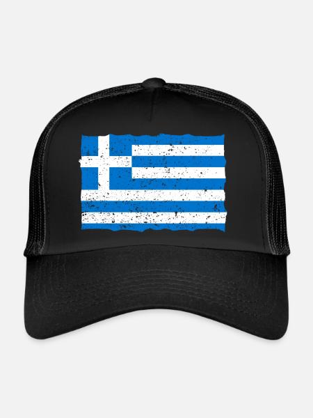 greek flag - Trucker Cap - black/black - Front
