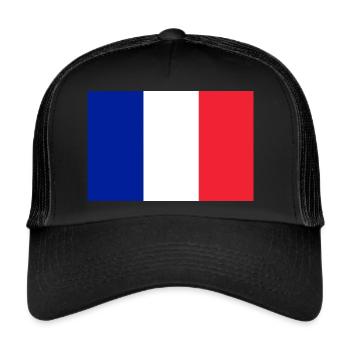 Drapeau français - Casquette trucker  - noir/noir - Devant