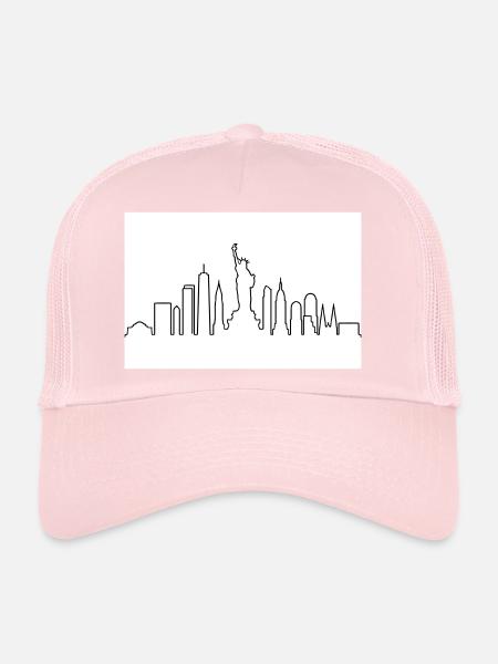 NY skyline - Trucker Cap - pale pink - Front