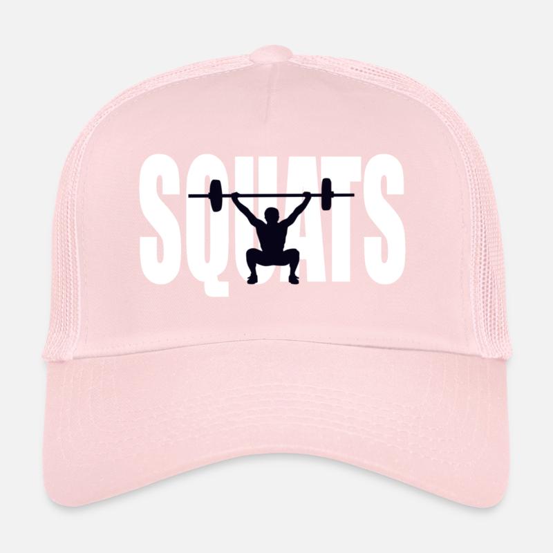 squats gym logo Trucker Cap