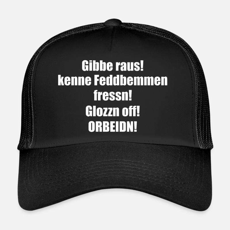ostdeutsch Ossi Ossis Ostdeutschland Geschenk - Trucker Cap - Schwarz/Schwarz