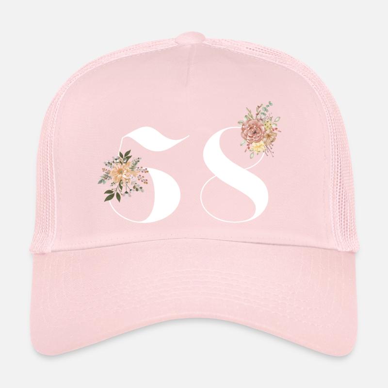 58e anniversaire fleuris (Cadeau de 58 ans) Casquette trucker 