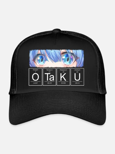 Otaku Anime Augen Chemisches Element - Trucker Cap - Schwarz/Schwarz