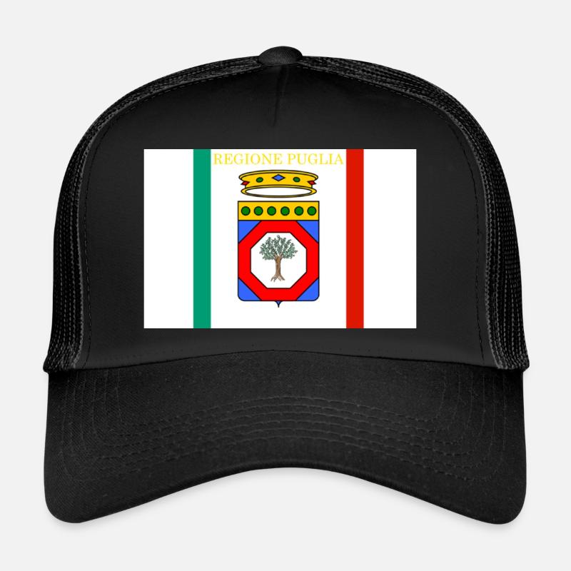 Region Apulien - Trucker Cap - Schwarz/Schwarz