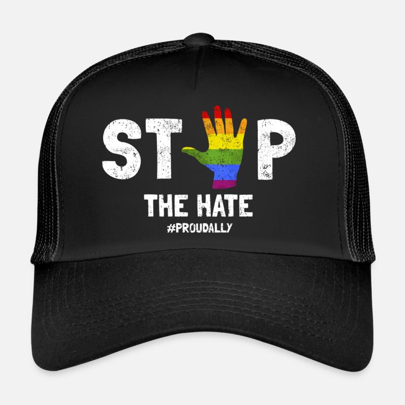 STOP The Hate #PROUDALLY Awesome Retro Pride Trucker Cap