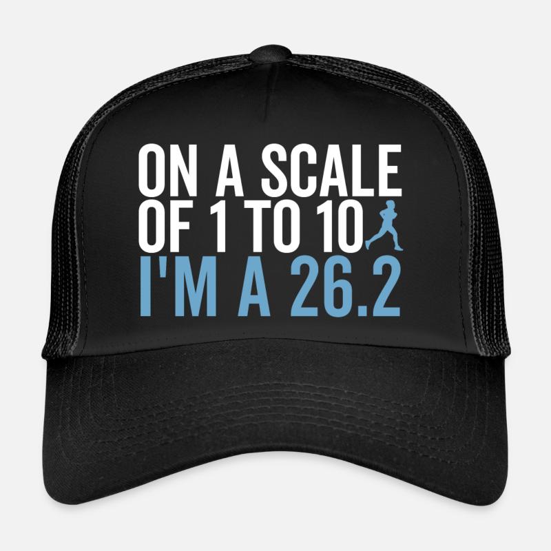 Auf einer Skala von 1 bis 10 bin ich ein 26.2 - Trucker Cap - Schwarz/Schwarz