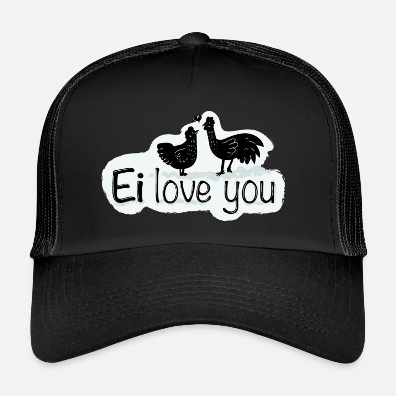 Ei love you - Trucker Cap - Schwarz/Schwarz