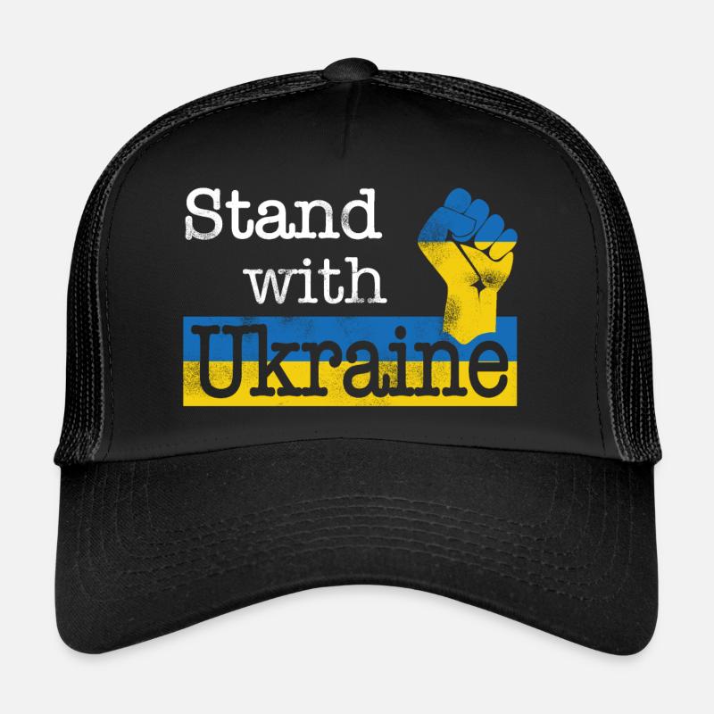 Soutenez l’Ukraine ! blanc bleu jaune Casquette trucker 