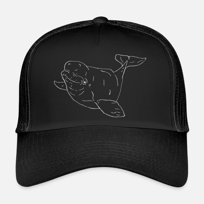 Béluga blanc - Casquette trucker  - noir/noir