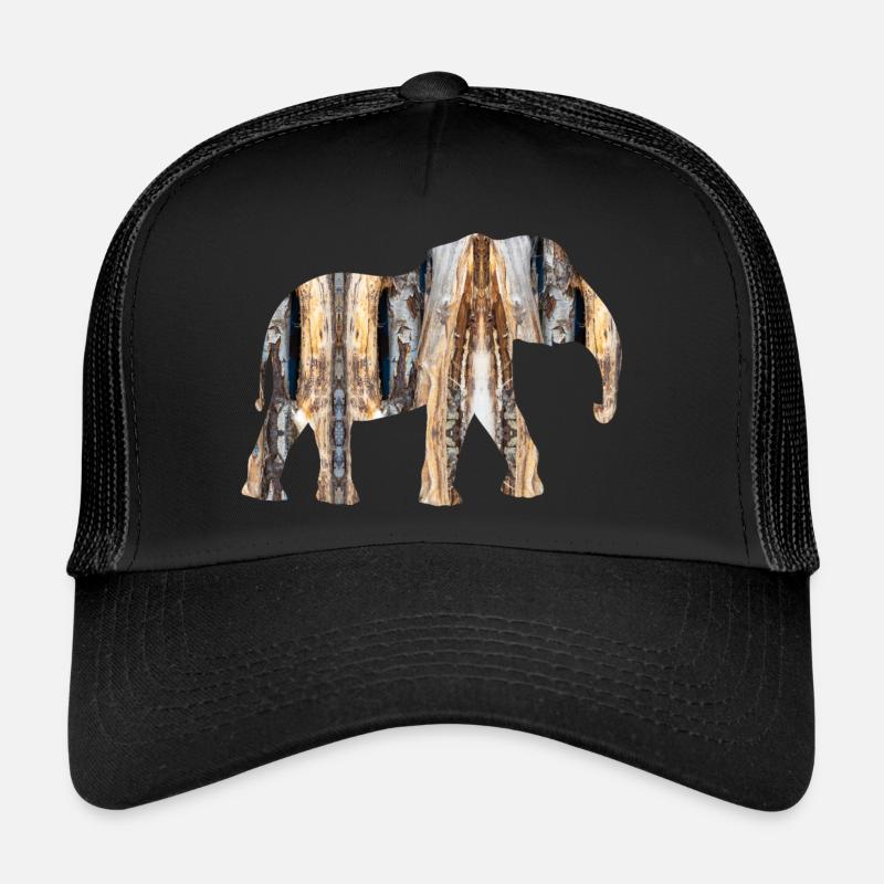 brauner Elefant - Trucker Cap - Schwarz/Schwarz