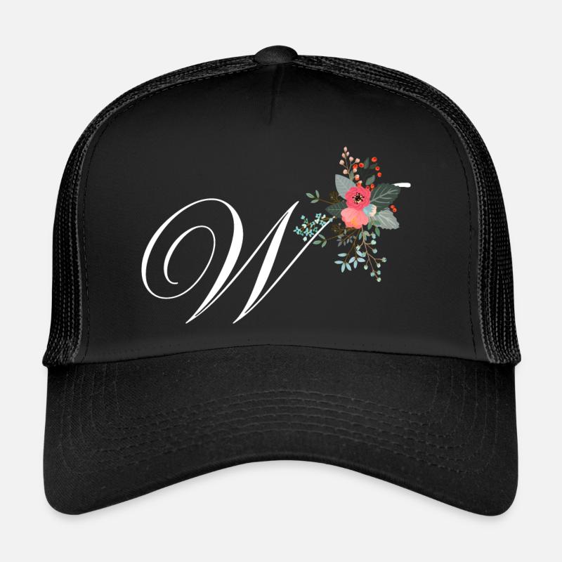 Buchstabe w Blumen Trucker Cap
