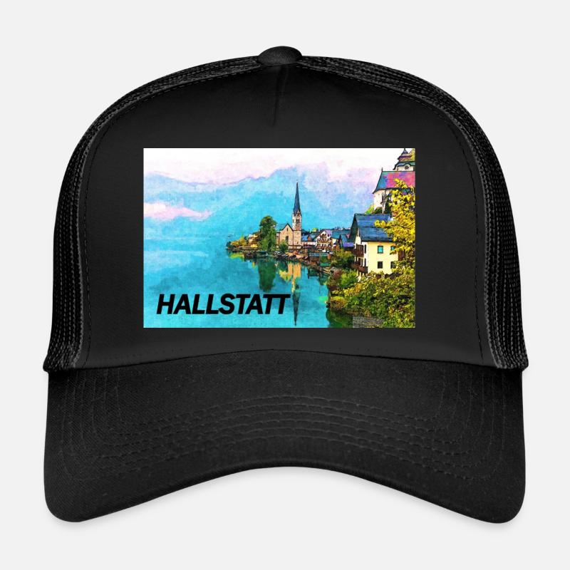 Hallstatt künstlerisch - Trucker Cap - Schwarz/Schwarz