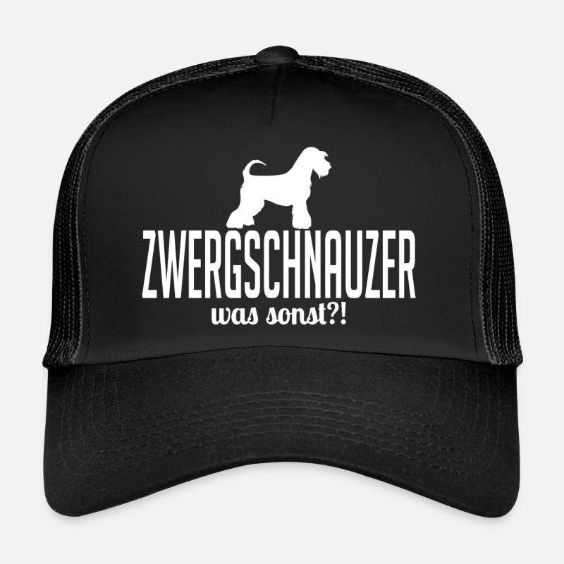 Zwergschnauzer was sonst Hunde Spruch Wilsigns - Trucker Cap - Schwarz/Schwarz