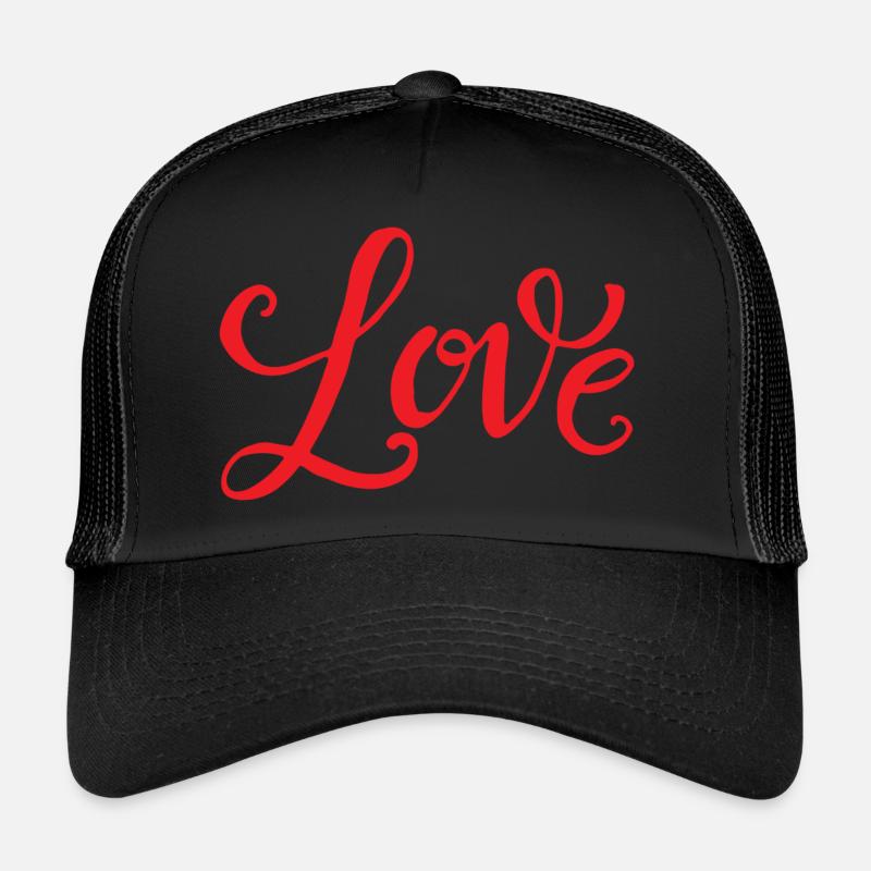 LOVE - Trucker Cap - Schwarz/Schwarz